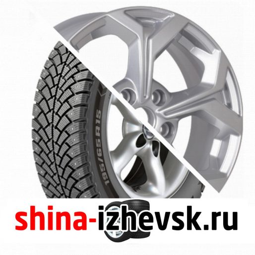 Колесо в сборе BF Goodrich G Force Stud 205/55 R16 Q 94 + КиК Серия Реплика КС878 (16_Ceed CD) 6.5xR16 5×114.3 ET50 DIA67.1 Серебристый в Ижевске